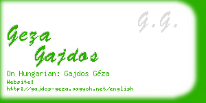 geza gajdos business card
